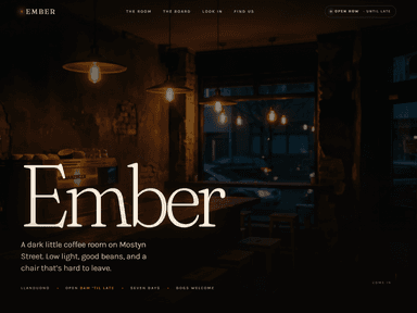 Screenshot of the Ember website