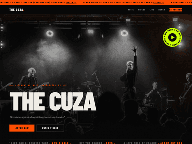 Screenshot of the The Cuza website